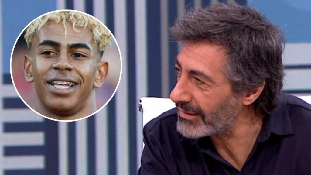 Lamine Yamal en una imagen de archivo y Juan del Val en 'La Roca'.