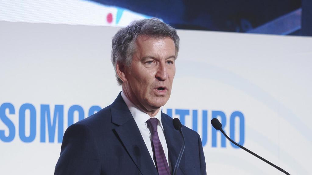 Alberto Núñez Feijóo en el Congreso de la Empresa Familiar de Castilla y León este sábado.