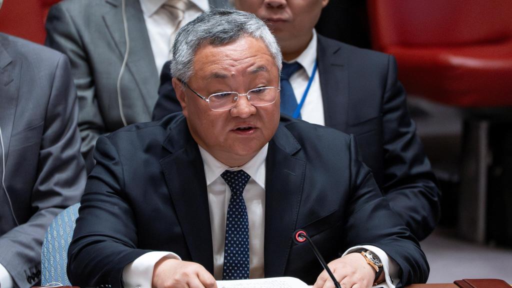 El representante de China ante la ONU, Fu Cong, en el Consejo de Seguridad.
