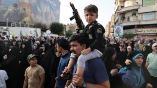Protesta contra el ataque estadounidense a las instalaciones nucleares de Irán, en Teherán.