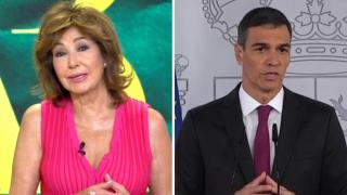 Ana Rosa Quintana y Pedro Sánchez, en un fotomontaje de BLUPER.