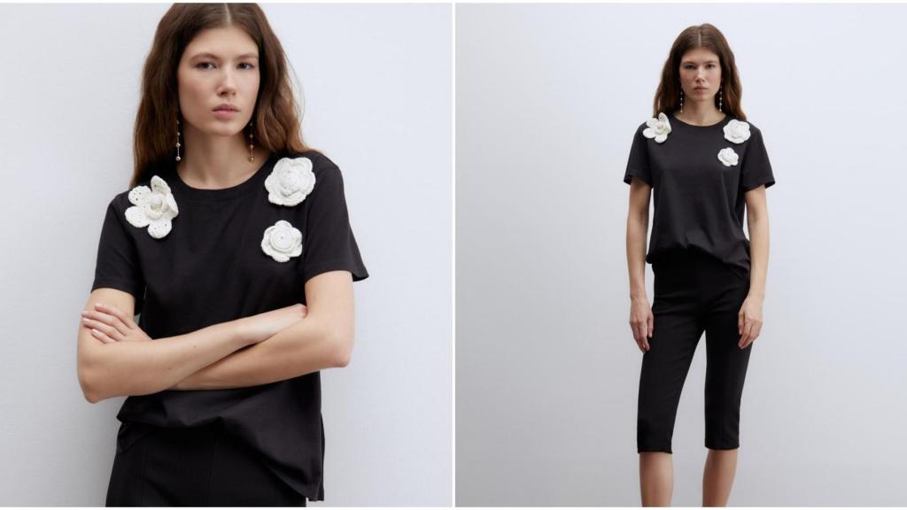 Camiseta de flores crochet. Ref: 58360612806