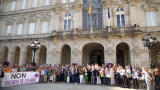 Concentración ante el ayuntamiento de A Coruña por el crimen machista del pasado 15 de junio.