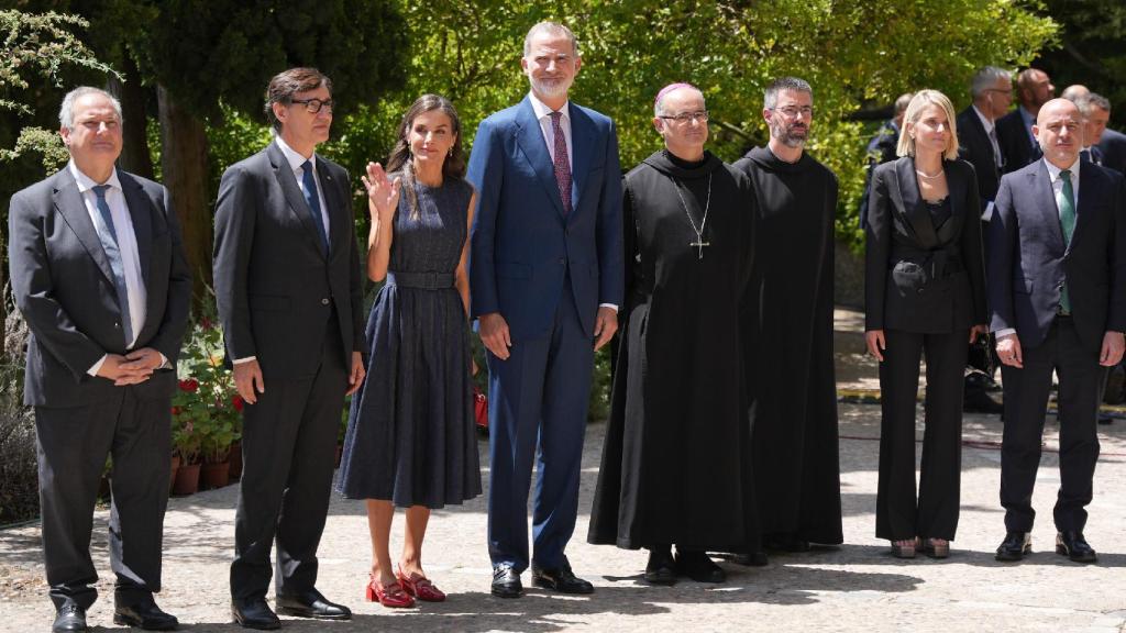 Los reyes Felipe y Letizia este lunes en Montserrat.