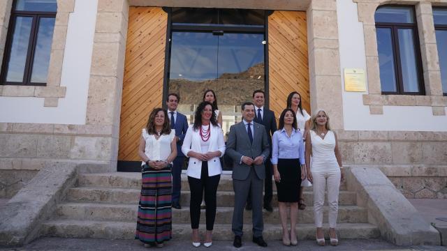 El presidente de la Junta de Andalucía, Juanma Moreno, en Almería.