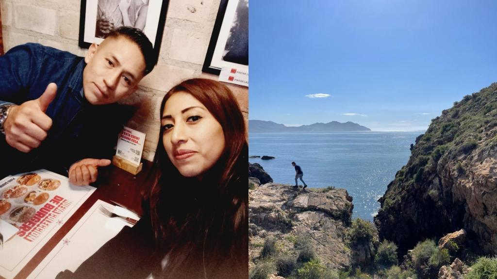 Daniel y su esposa, Patricia, junto a una imagen de una de las batidas que han realizado por Mazarrón desde el 16 de abril.