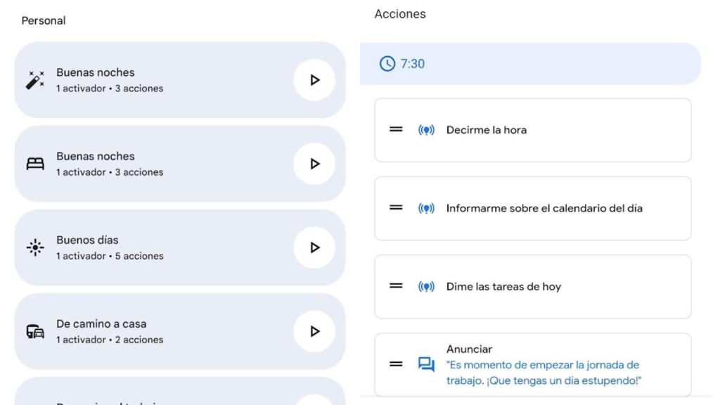 Automatizaciones en Google Home