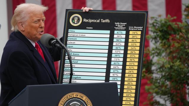 Donald Trump presenta los nuevo aranceles durante el bautizado como 'día de la liberación', el pasado 2 de abril.