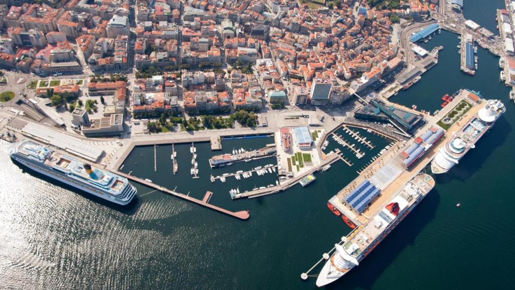 Vista aérea del Puerto de Vigo.