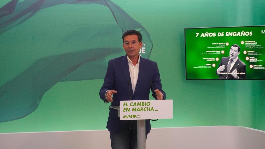 Francisco Cuenca, este lunes en la sede del PSOE de Andalucía.