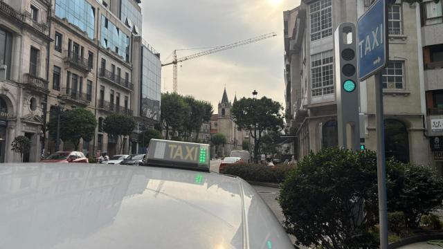 Parada de taxis en Vigo.
