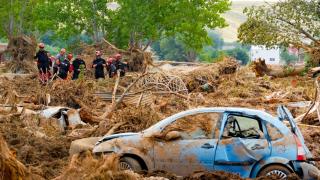 Destrozos provocados por las tormentas en Letux, en la provincia de Zaragoza.