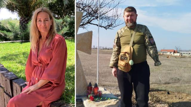 Svitlava Balanova y su primo Mykolay Teterya.