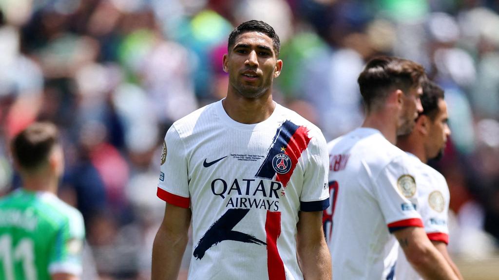 Achraf Hakimi, celebra su gol al Seattle Sounders