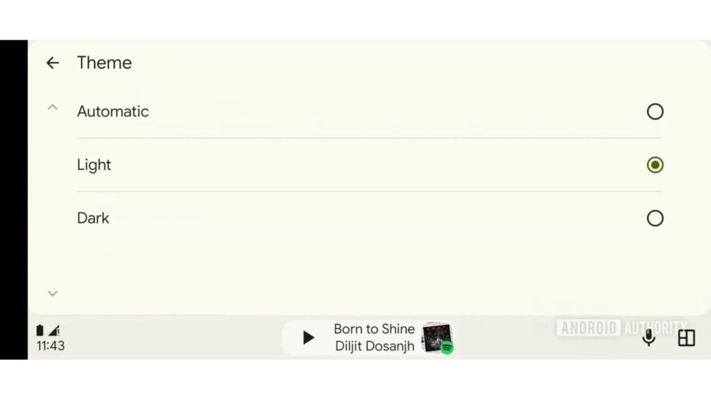 Modo claro en Android Auto