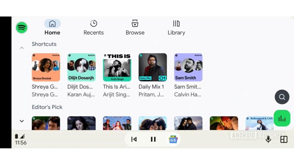 Spotify en Android Auto con modo claro