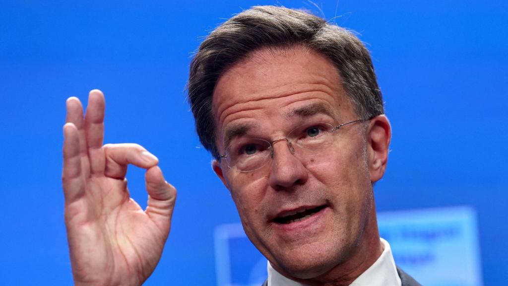 Mark Rutte, secretario general de la OTAN, en la rueda de prensa previa a la cumbre de La Haya.