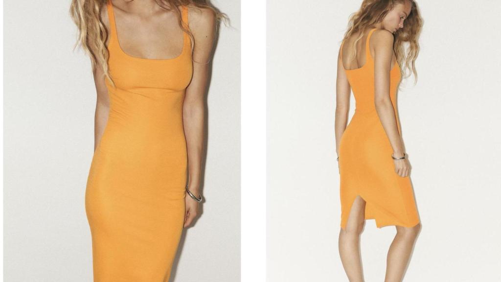 Vestido midi entallado.