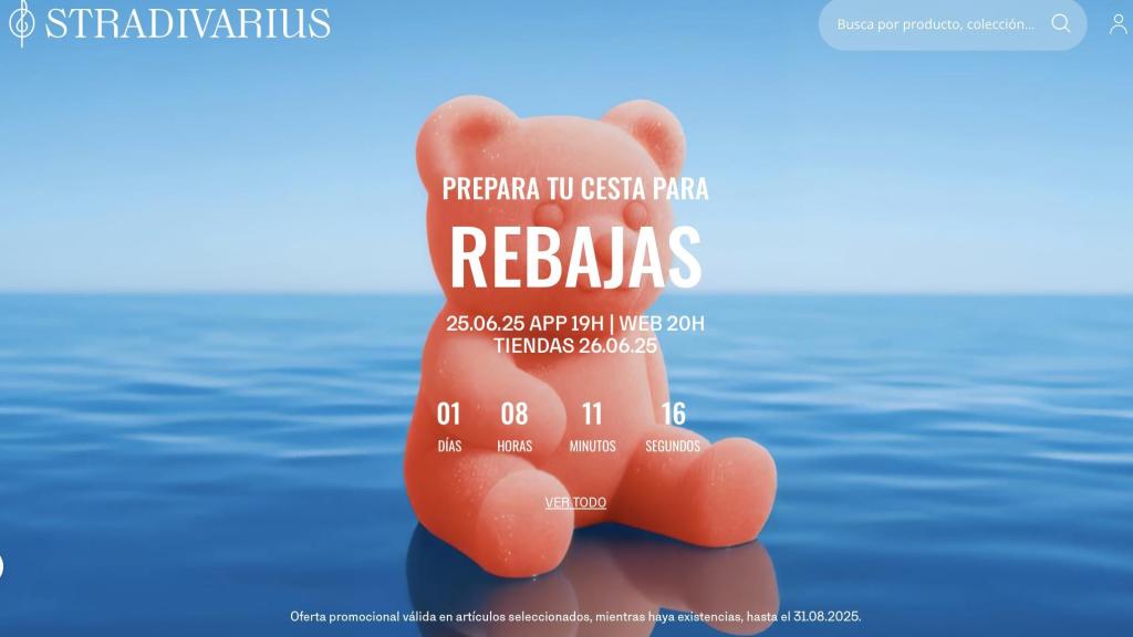 Captura de pantalla de la página web de Stradivarius.