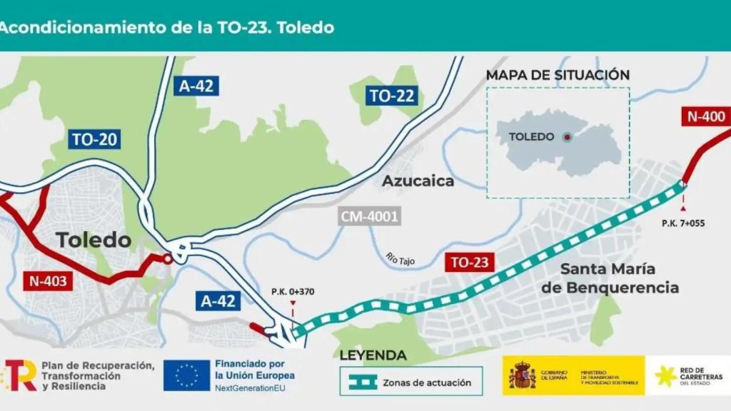 Mapa incluido en el proyecto firmado con el Ministerio de Transportes.
