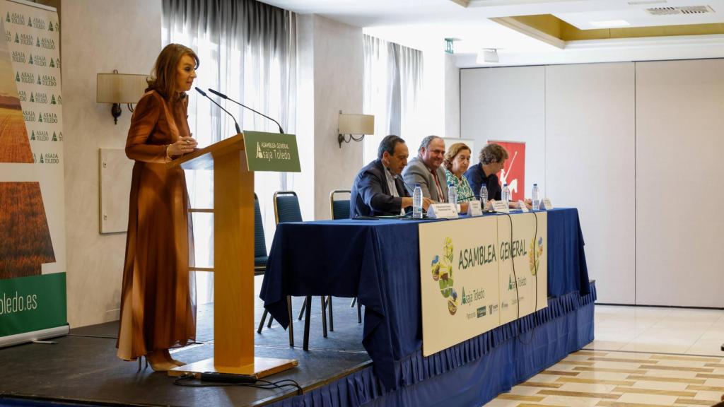 Blanca Corroto, presidenta de Asaja Toledo, durante la clausura de la asamblea general de la asociación agraria.