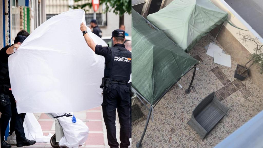 Agentes de la Policía Nacional retiran el cuerpo de la víctima, en la calle Maestro Turina, a 24 de junio de 2025, en Getafe, Madrid