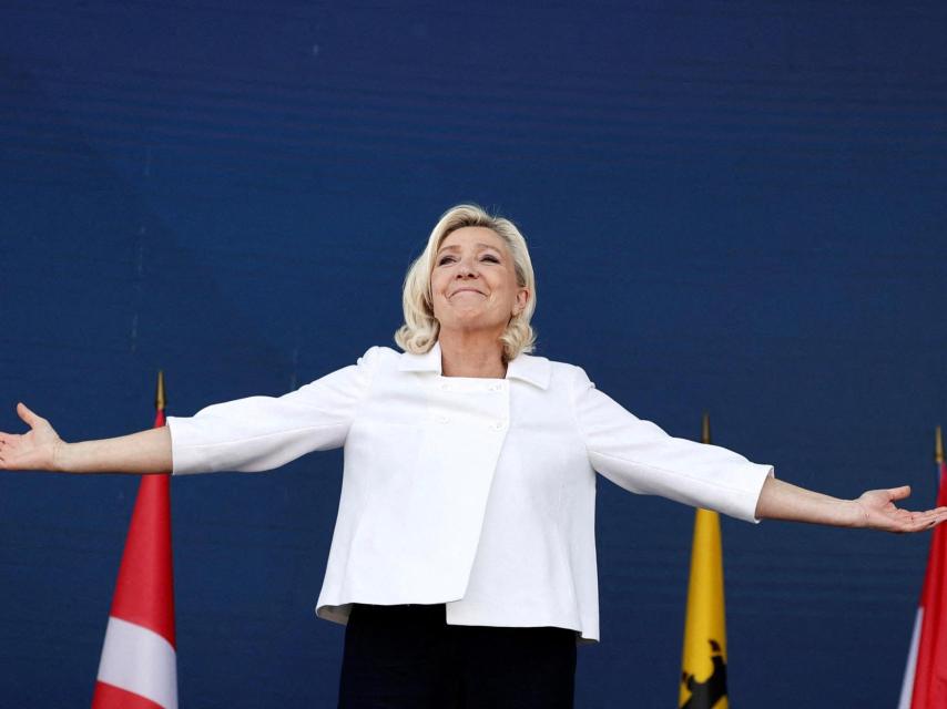 Marine Le Pen, a principios de junio, en un mitin político en Mormant-sur-Vernisson.