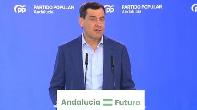 Juanma Moreno esta tarde en Andújar.