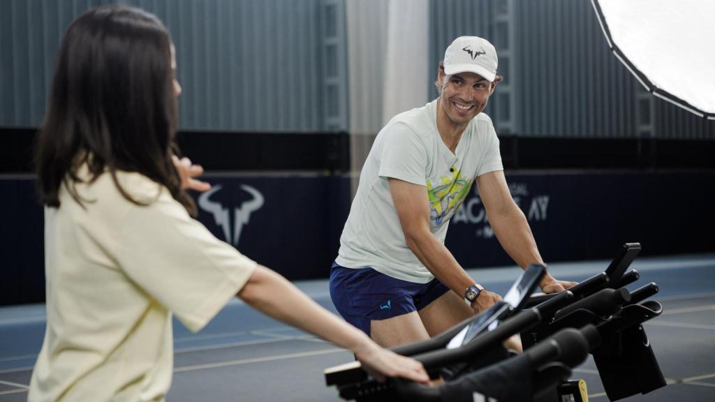 Rafa Nadal, junto a Alba Lago, durante el podcast de NDL Pro-Health