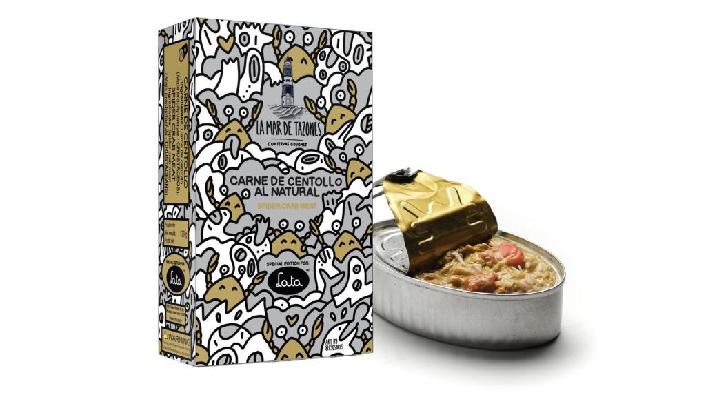 Lata y estuche de centollo natural.