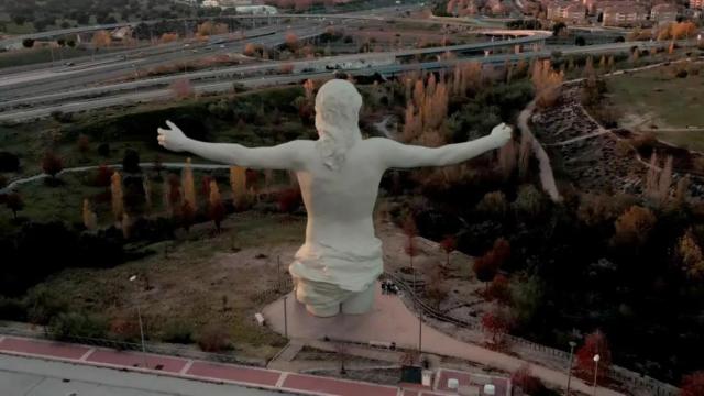 Proyección del Cristo que la Asociación Corazón de Jesús de Boadilla del Monte quiere poner en el municipio.