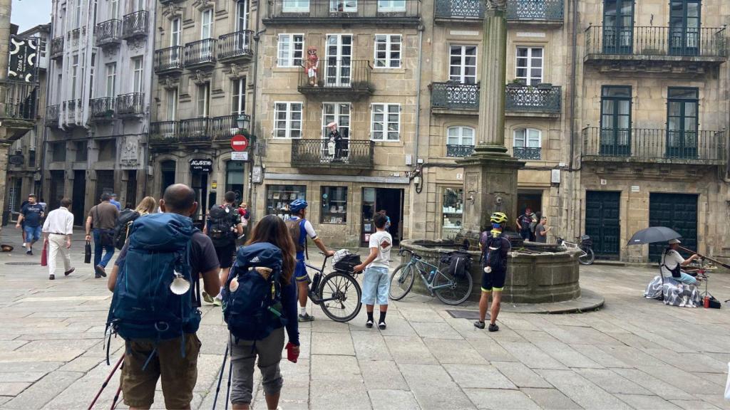Peregrinos en Santiago de Compostela.