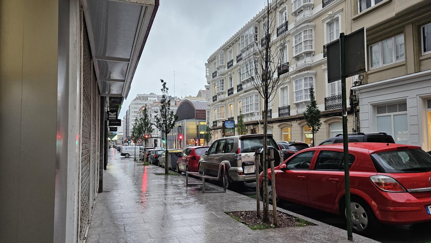 Día de lluvia en A Coruña.
