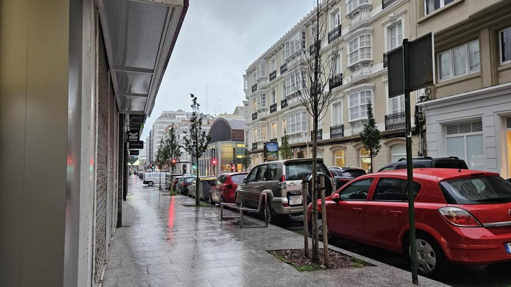 Día de lluvia en A Coruña.