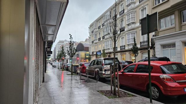Día de lluvia en A Coruña.