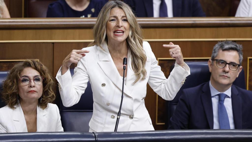 Yolanda Díaz, durante su intervención en la sesión de control al Gobierno.