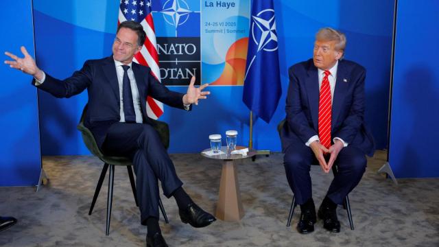 Mark Rutte y Donald Trump.