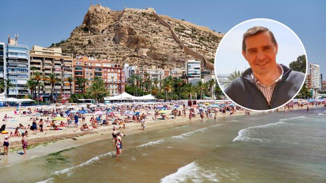 La playa del Postiguet en Alicante y Jorge Olcina