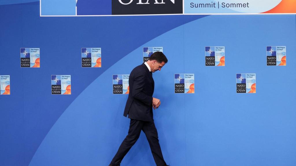 El secretario general de la OTAN, Mark Rutte, durante la reunión de este martes en La Haya