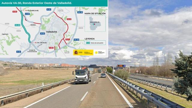 La actuación proyectada por Transportes y un tramo de la vía en Valladolid