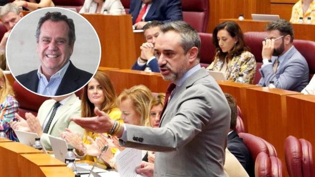 El portavoz de Vox en las Cortes de Castilla y León, David Hierro, durante su intervención en el pleno de esta semana