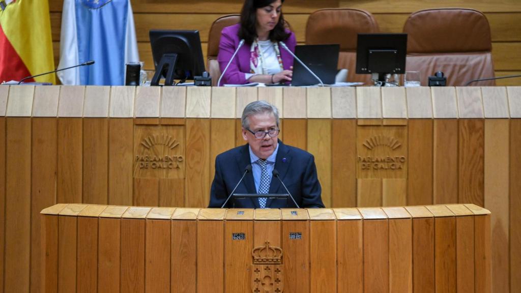 Instante de la intervención del conselleiro.