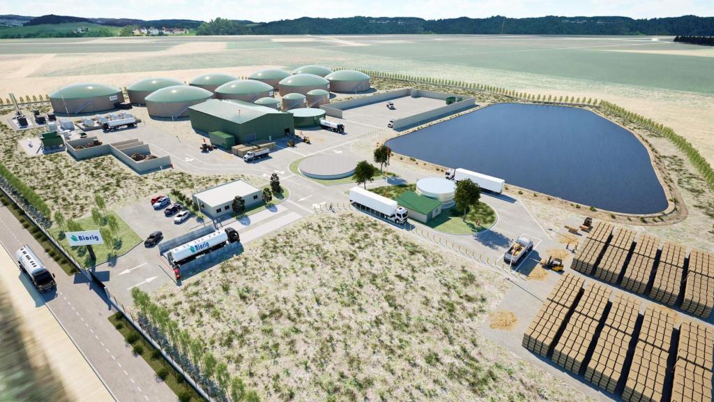 Recreación de la futura planta de Biorig en San Millán de los Caballeros (León)