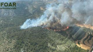 Incendio forestal en Berge