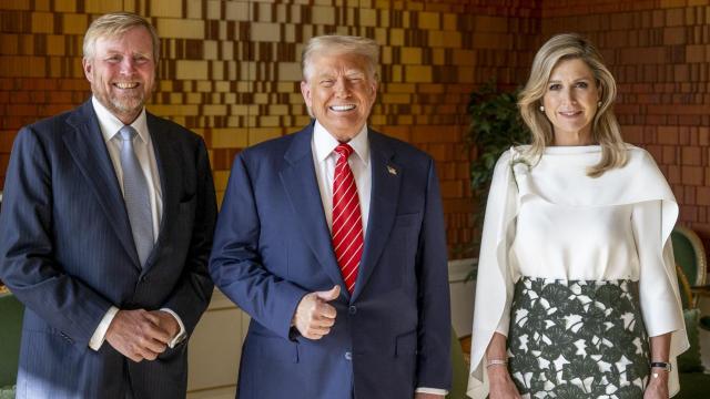 Los reyes de Holanda, Guillermo Alejandro y Máxima, junto al presidente Donald Trump.