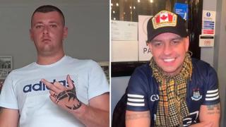 El apuñalado en Orihuela Dan McMeekin (izquierda) y el asesinado John George.