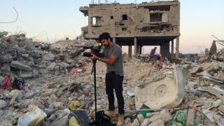 Hernán Zin en el rodaje de 'Nacido en Gaza'. Foto: Flamingo comunicación