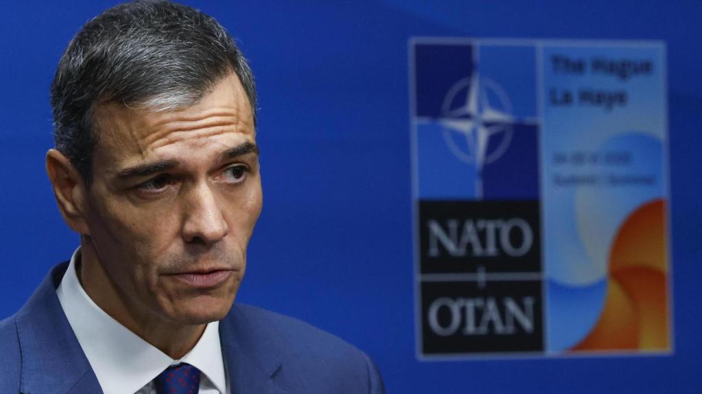 El presidente del Gobierno, Pedro Sánchez, este miércoles en La Haya (Países Bajos) en la cumbre de la OTAN.