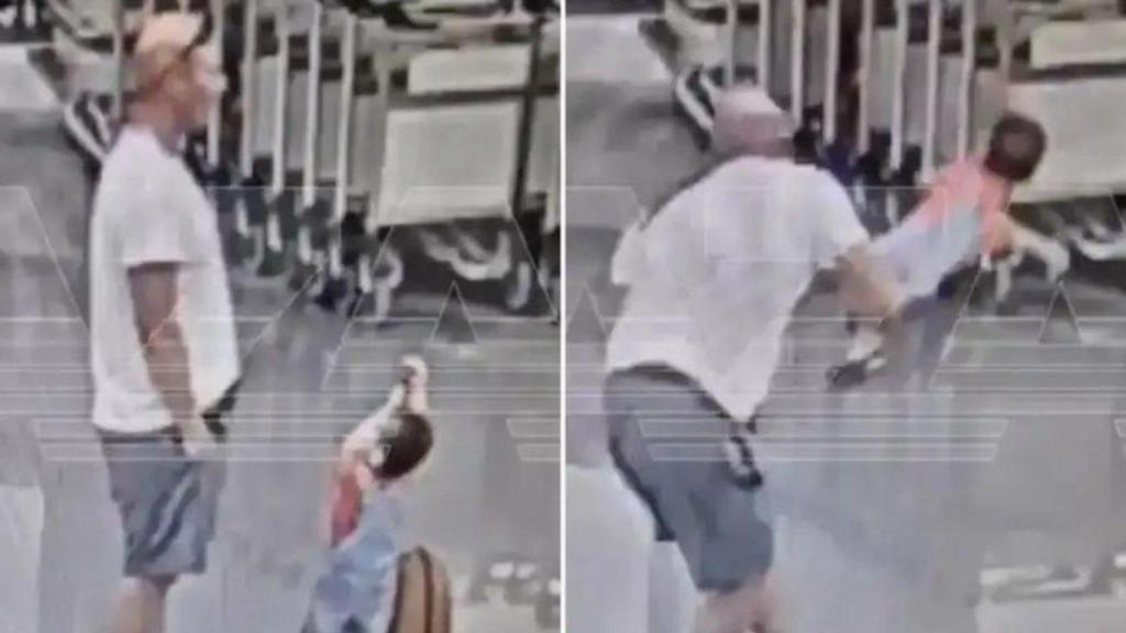 El bielorruso Vitkov en el momento de la agresión al menor.