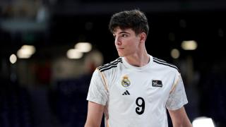 Hugo González, con el Real Madrid de baloncesto